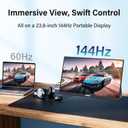 InnoView Large Portable Monitor 23.8inch FHD 1080P 144Hz USB-C, HDMI Computer Display HDR 100% sRGB IPS Gaming Monitor W/180Adjustable DC Eyes Care Stand for Laptop PC MAC Phone PS4 Xbox Switch