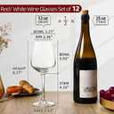 Wine Glasses Set of 12, 12oz Clear Red/White Wine Cup, Long Stem Wine Glasses for Party, Wedding and Home