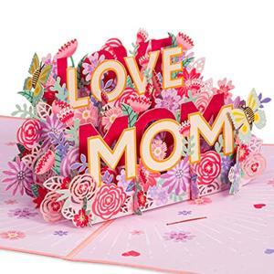 Paper Love 3D Mothers Day Pop Up Card, Love Mom, For Mom, Wife - 5" x 7" Cover - Includes Envelope and Note Tag Pack of 2