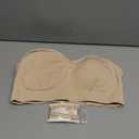 PRETTYWELL Strapless Bra for Women Comfort Non-Slip Seamless Padded Bandeau Bras Wireless Tube Top Bra with Multi-Way Straps (Large, Beige)