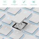 TECURS Bluetooth Keyboard and Mouse Combo for iPad, 7-Color Backlit Rechargeable Wireless Keyboard & Mouse Compatible with iPad 10th/9th/8th Gen, iPad Pro/Air/Mini and ipadOS 13 and Above (White Grey)