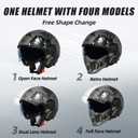 TRIANGLE Full Face Motorcycle Helmets,Off-Road Motocross Helmet for Men & Women,Dual Visor with Internal Tinted Sunshield,Open Face 3/4 Adult Racing Helmet DOT Approved (L)