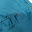 Edelqual Women One Piece Swim Dress Tummy Control Swimsuit Bathing Suit Mesh Sheer Slimming Sarong Wrap Beach Swimswear (Large, Blue Green)