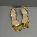 Modatope Womens Sandals Square Open Toe Chunky High Heels Strappy Ankle Strap Sandals Comfort Dress Party Shoes, Size 10