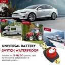 2 x Car Battery Disconnect Switch 12v Heavy Duty,Battery Cut Off Switch Negative On/Off 12-48V Top Post,Battery Kill Switch for Car, Vehicles, RVs, Campers, Trucks and Boats