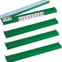 TIASUSAN Mahjong Racks with Pushers(4 PCS, Green) for 166 American Mahjong Tiles, Mahjong All-in-one Tile Rack with Pusher Combo, Mah-jongg Accessories