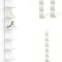 7 Tier White Floating Shelves, Wall Shelf Unit for Wall Decor Vanity Bedroom Living Room, Vertical Wall-Mount Shelves, Narrow Storage Shelving, 4-Tier Lack Display Shelf, 35.9 x 7.9 x 7.9 in Set of 2