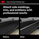 3M Super-Strength Molding Tape, 1/2 in x 15 ft, High Strength Double-Sided Adhesive, Permanently Attaches Side Moldings, Trim and Emblems to Interior and Exterior of Vehicles (03614)
