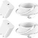 iPad Charger Fast Charging, 10ft USB-C Cable & 20W USB C Charger Block 2-Pack for Apple iPad A16 11th 10th, Pro 13 12.9 11, Air, Mini A17 Pro, iPhone 17 16 15 Series, White
