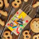 BagDream 100 Pack 3.5x2.4x6.7 Inches Mini Gift Party Favor Bags Small Brown Gift Bags with Handles Bulk Recyclable Kraft Paper Sacks