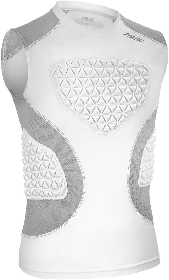 Youth Baseball Football Chest Protector Padded Shirt for Kids, Softball, Lacrosse, T Ball, Rib Heart Guard, Shock Absorbing Compression Base Layer