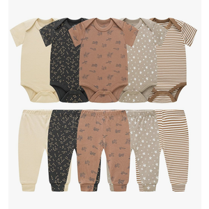 Baby Newborn Layette 10-Piece Sets Cotton Bodysuits Pants Sets for Baby Boys Girls Toddler Unisex Baby Gift Set