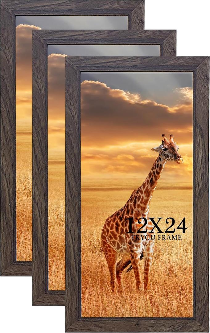 12x24 Picture frame Set of 3,Wooden frame 12x24 Wall Gallery Poster Photo frame walnut 12 by 24 Photos Posters frame -wedding best gift