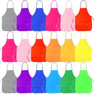 KUUQA 16/24/30/36/40Pcs Kids Apron Painting Aprons for Kids, Kids Paint Apron Art Smock for Classroom Painting Party Supplies (Mixed Colors)