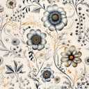 Vintage Floral Wallpaper Self-Adhesive Contact Paper Leaf Gold Floral Wallpaper for Kitchen Cabinet - Renter Friendly, 17.71 x 118.11, Covers 29 sq.ft (Multicolor)