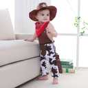 LXKIKMM May's Baby Baby Toddler Boys The Cowboy Romper Halloween Dress up Children's Clothing (Brown)