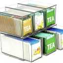 6 Pack Stackable Tea Bag Organizer Drawers Clear Acrylic Tea Bag Holder for Cabinet, Drawer, Pantry, Countertop Kitchen Tea Storage Container
