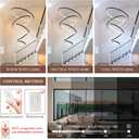 5 Ring Modern LED Chandelier Dimmable Black High Ceiling Chandeliers for Foyer, LED Contemporary Large Pendant Lighting with Remote Control Circular for Living Room Staircase, 3000K-6500K