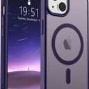 SUPFINE Magnetic for iPhone 15 Case (Compatible with MagSafe) (Military Grade Drop Protection) Slim Translucent Matte Shockproof with Anti-Fingerprint Phone Case, Dark Purple