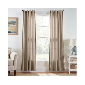 jinchan Taupe Linen Blend Curtains 84 inch Length 2 Panel for Bedroom Bathroom,Light Filtering 38 inch Wide Drapes with Rod Pocket Back Tab(38W x 84L, Taupe)