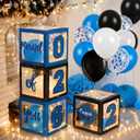 Jerify 44 PCS Graduation 2026 Box Decorations with Balloon & LED Light Strings - Congrats Grad Proud of You Balloon Boxes Party Supplies for Class of 2026 School College Decor(Blue)