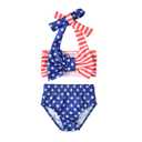 Aalizzwell Baby Girl Bathing Suit, Toddler Girls Two Piece Swimsuit Halter Top Bikini Bottoms Swimming Suit, Size 100 