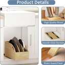 Pull Out Cookie Sheet Organizer for Cabinet, Wooden Cutting Board Organizer Rack with Vertical Tray Dividers, for Storage Pans, Baking Tray, 10.5''W X 21" D X 10.6" H