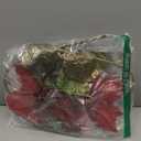 Briful Red & Gold Poinsettia Christmas Flowers Stem  28.3'' Long Stem Artificial Poinsettia Pick with Onion-Skin Fabric Petals, Large Faux Holiday Flower for Xmas Tree Decor, Centerpieces, Set of 3