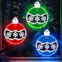 3 Pack Hi Vibrant Twinkling Christmas Ball Light Decorations, 10'' 330 LEDs Waterproof Colorful Christmas Ball Ornament Window Lights with 3 Suction Cups for Window Door Wall Xmas Decor