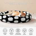 JOEJOY Donut Dog Bed Medium Size Dog, Cute Round Calming Pet Bed with Removable Washable Cover, Orthopedic Puppy Bed with Jacquard Shaggy Plush & Non Skid Bottom, Medium