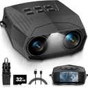 Night Vision Goggles, Night Vision Binoculars for Adults, 5000mAh Rechargeable Infrared Binoculars with 3'' Large Screen, 10X Digital Zoom External Flashlight for Camping