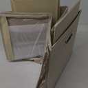 FHSQX Shoe Organizer for Closet,Fits 12 Pair,Shoe Storage Bins with Clear Cover & Adjustable Dividers for Shoes,Shoe Box Storage for Handbags,Blankets,Linen,Clothing (Beige, (24.4 * 16.5 * 12.9) x1)