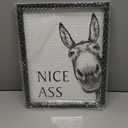 Heiple Framed Bathroom Art Wall Decor Farmhouse Home Decor Sets Vintage Funny Signs (11"x14" Black Framed, Donkey)