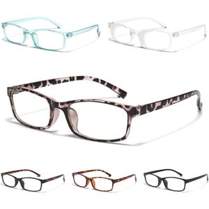 Gaoye +1.75 Reading Glasses Men - Blue Light Blocking Lenses, TR90 Frames, UV400 - Eyeglasses with Clear Vision (Black, Leopard, Blue & Clear Mix)