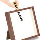 Upgraded 8"x8" Shadow Box Display Frame with Top Slot,MDF and Acrylic Panel, Case for DIY 3D Travel Memorabilia Crafts Tickets Pictures Dry Flowers Awards Medals Shells Piggy Bank