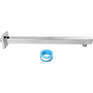 NearMoon 16 Inch Shower Arm, Rain Shower Head Extension Extender, With Flange and Teflon Tape, Made of Thicken Stainless Steel for Bathroom Rainfall Showerhead (Chrome Finish)