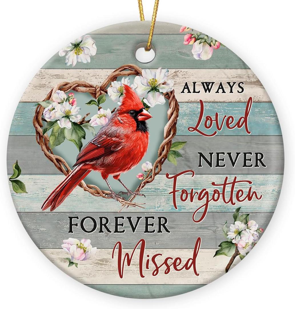 Sympathy Gifts for Loss of Loved One - Cardinal Ornaments Christmas Decorations for Tree, Memorial Gifts for Loss of Mom, Ceramic Hanging Christmas Ornaments 2025