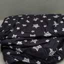 Waterproof Dog Bed Covers Replacement Washable Pet Hair Easy to Remove, Noiseless Quilted Puppy Pet Bed Cover Lovely Black Star Print 44x54 Inches, for Dog/Cat, Cover Only