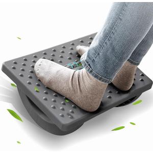 CasaZenith Foot Rest for Under Desk at Work - Ergonomic Foot Stools for Under Office Desk - Rocking Footrest with Roller Massager - Leg Rest for Chair, Computer Gaming - Promote Leg Circulation(Gray)