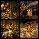 Fairy Solar Lanterns Outdoor Waterproof,Hanging Butterfly Lights Mothers Day Gifts for Women Mom Grandma Hollow Out Metal Lantern Decorative Summer Garden Decor for Patio,Yard,Porch,Pathway
