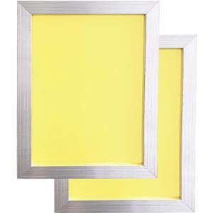 2 Pack Aluminum Silk Screen Printing Screens 12 x 16 Inch Frame-230 Yellow Mesh