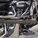 PBYMT Front Footboard Rubber Insert Rider Footboard Floorboard Foot Peg Footrest Pad Compatible for Harley Touring Softail Road King Electra Glide 1986-Later