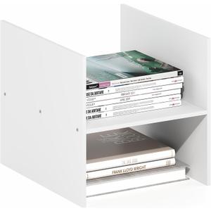 Furinno Cubicle Cube Insert, H-Shelf Cube Organizer, 2-Tier Shelf Accessory, Fits into Furinno Triple Thick Cubes, IKEA Kallax, for Organizers and Storage, White