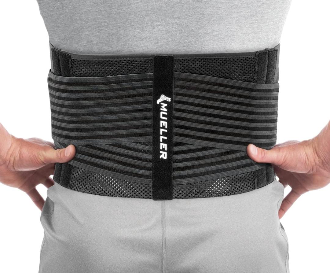 MUELLER Esports Medicine 4-in-1 Lumbar Back Brace with Hot/Cold Pack, Belt, Back Pain Relief Support for Men and Women, Ideal for Upper and Lower Back Pain, Sciatica, Black (Small) MUELLER Esports Medicine 4-in-1 Lumbar Back Brace with Hot/Cold Pack, Belt, Back Pain Relief Support for Men and Women, Ideal for Upper and Lower Back Pain, Sciatica, Black (Small)