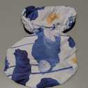 2 Pcs Toilet Lid Cover and Toilet Tank Lid Cover Set, Soft Stretchable Bathroom Covers, Fits Round and Elongated Toilet Seats, Washable and Decorative (Blue Lotus)