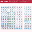 American Mahjong Tile Set,166 Pink Tiles Mahjong Set,4 Colors Mahjong Racks,Travel Mahjong Set with Red Carrying Bag, 1.2" x 0.9" x 0.5"