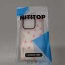 NITITOP Compatible with iPhone 15 Pro Case Cute Clear for Women Girls Pink Love Heart Pattern Ultra Slim with Bumper Protector Soft TPU Anti-Yellow Protective Cover - Pink Heart