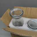 NETANY Set of 4 Glass Carafe with Lid, 1 Liter Beverage Serveware Carafe, Clear Glass Pitcher for Mimosa Bar, Brunch, Cold Water, Juice, Milk, Iced Tea, Lemonade