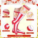 Shihanee 4 Pairs Popcorn Socks Novelty Fashion Knee High Socks Women Men Cozy Crazy Snack Theme Design Stockings for Adults Popcorn Lovers Movie Night Gift