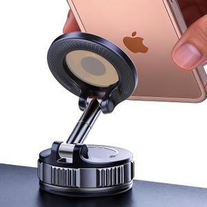 [2026 NEW] for MagSafe Car Phone Holder,Upgraded Magnetic Suction Cell Phone Mount for Dashboard Windshield Screen,Tesla Truck Van GPS Stand Cradle for iPhone 17 Pro Max 16 15 14 13 12 Samsung Android, Black